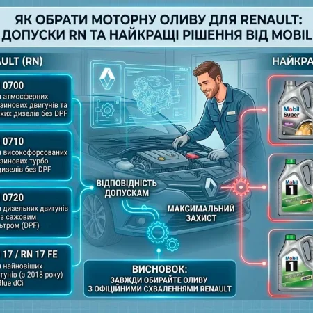 Як обрати моторну оливу для Renault: допуски RN та найкращі рішення від Mobil